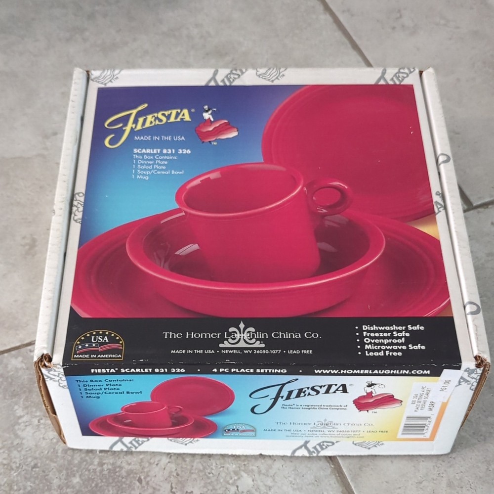 Empty Box Only Fiesta Scarlet 4 Piece Dinner Set Box