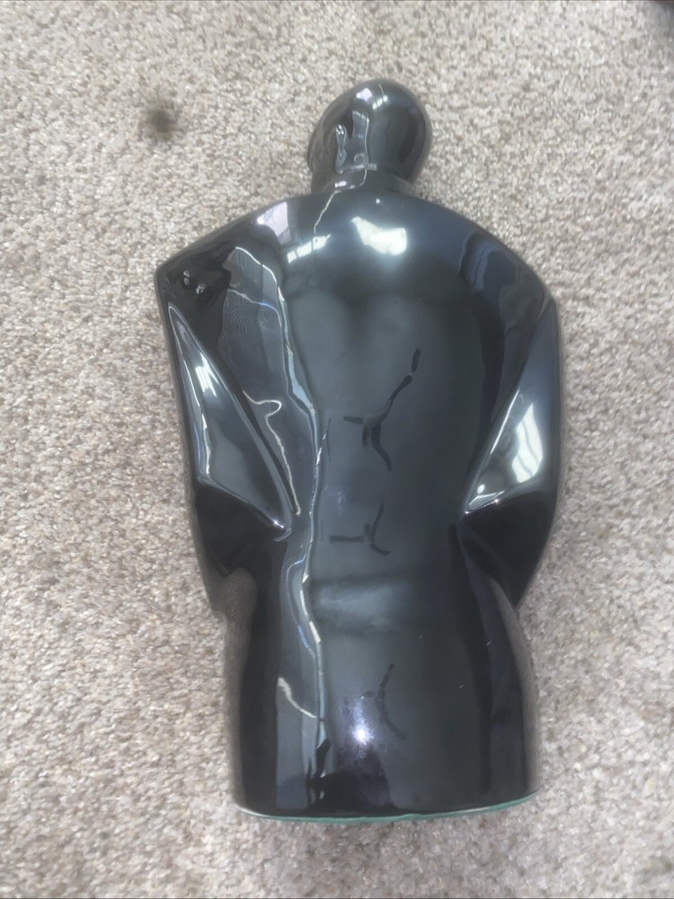 Modernist Art Deco Black Porcelain Bust Inspired by Lindsey B Balkweill