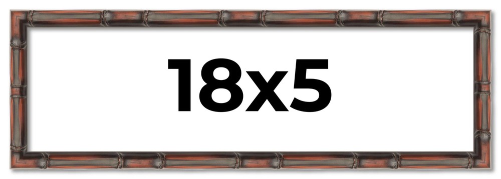 18x5 IN Frame Brown Bamboo with Dark Coffee/Walnut Finish | Solid Wood Picture F
