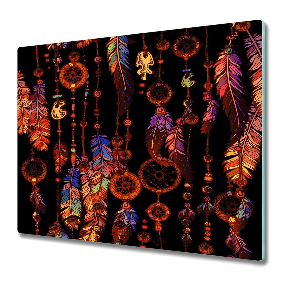 Glass Surface Protector Tribal dream catcher Colourful orange & purple 60x52