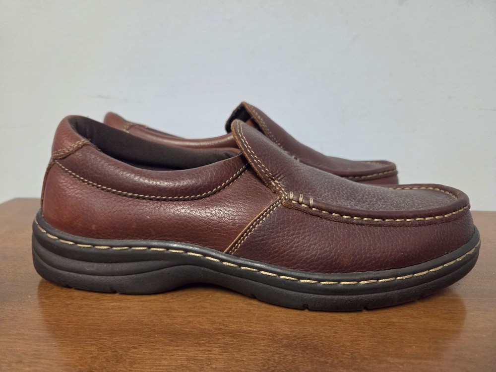 Men's Easy Spirit Brown Leather Slip-on Loafer Size 9