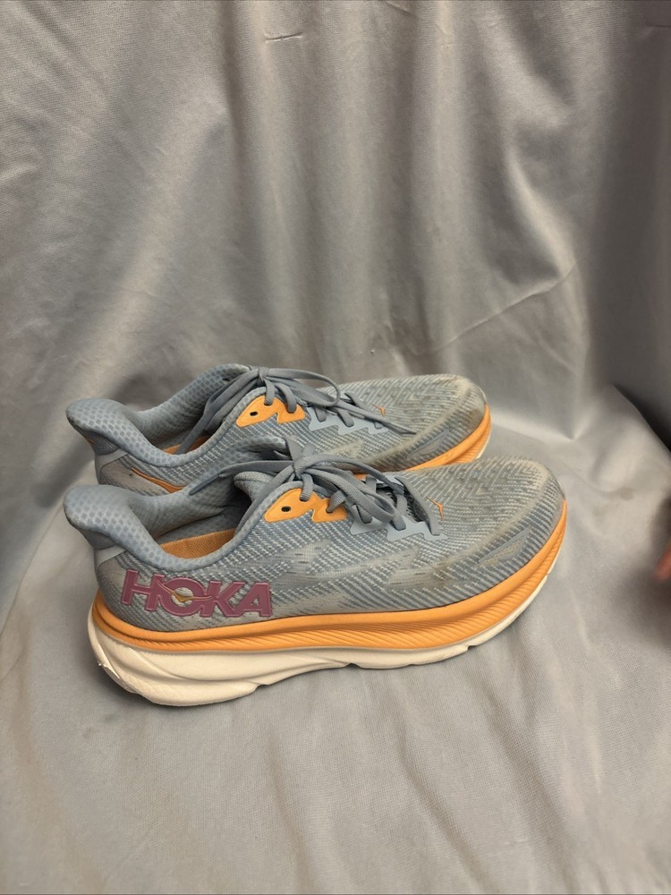 Hoka One One Womens Clifton 9 1127896 ABIW Blue Running Shoes Sneakers Size 9B