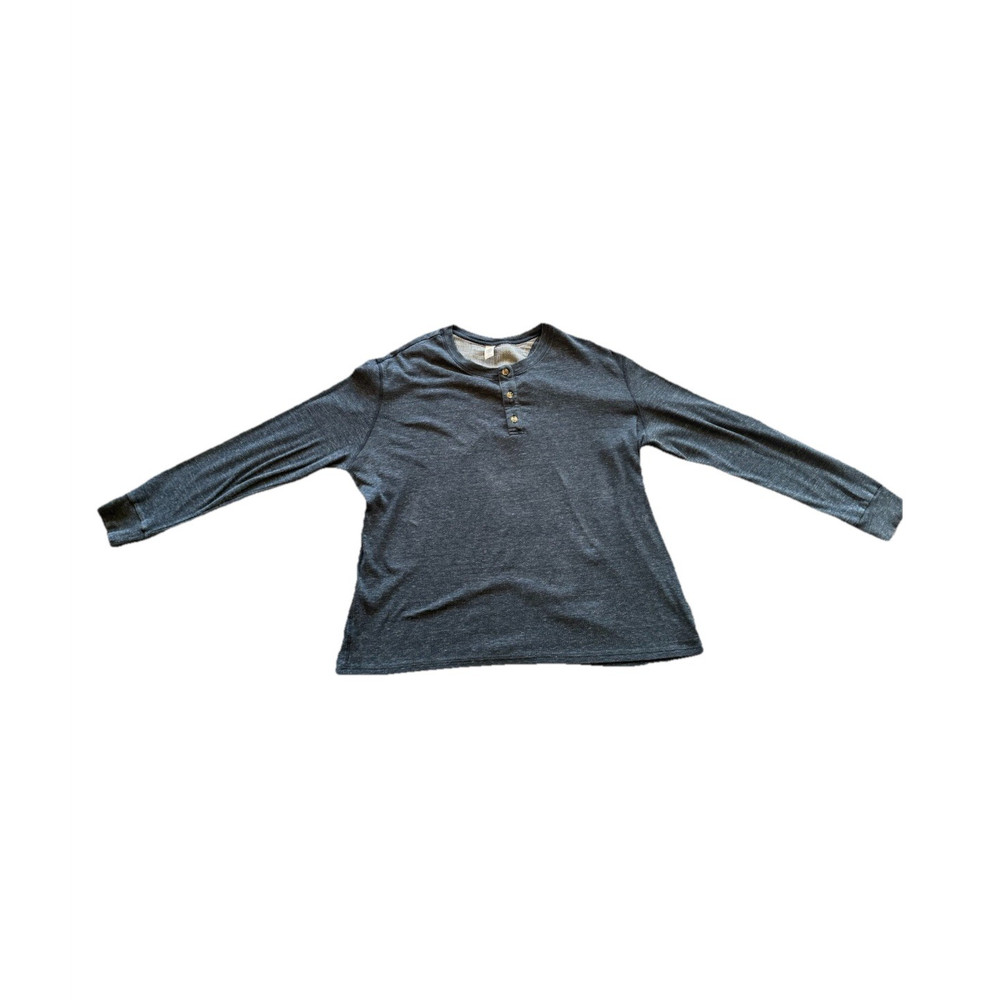 Levi Strauss & Co. Men's XXL Gray Henley Long Sleeve Knit Cotton T-Shirt