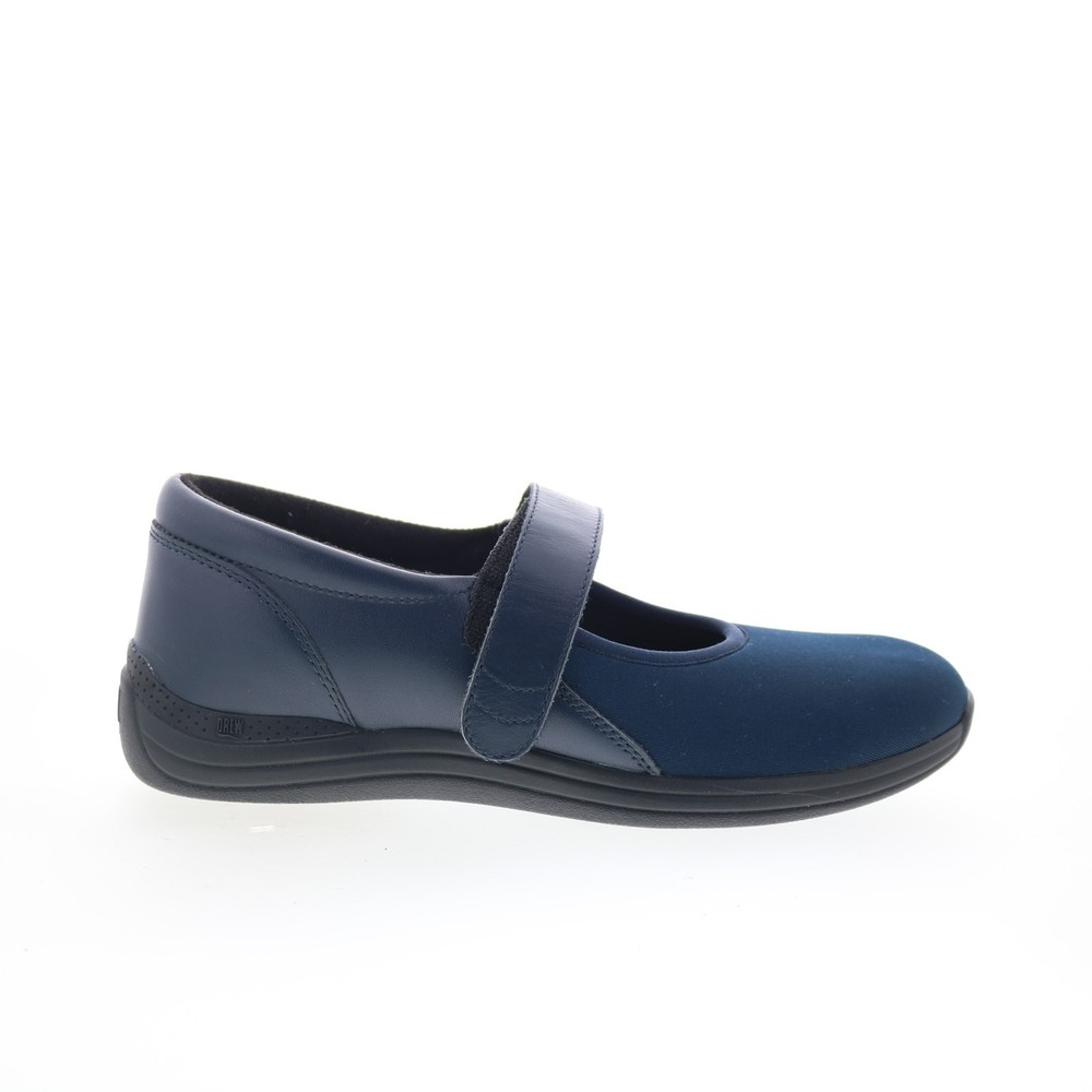 Drew Magnolia 14326-41 Womens Blue Leather Strap Mary Jane Flats Shoes