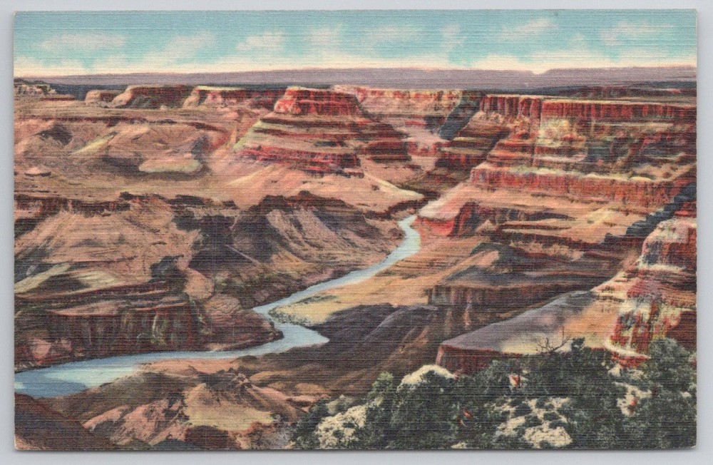 Grand Canyon Watch Tower Desert View Art-Colortone Postcard GC-10