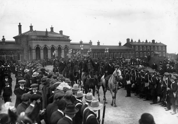 Portadown Station County Armagh The Unionists Are Protesting 1912 Old Photo