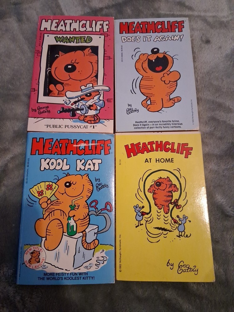 Lot of 4 Heathcliff Books By George Gately Comic Strip Paperback Vintage