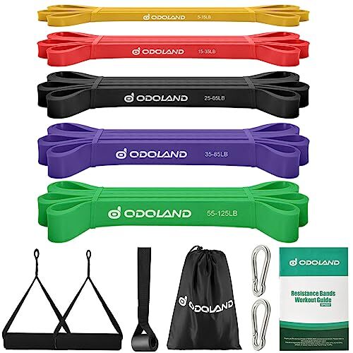 5 Packs Pull Up Assist Bands, Pull Up Straps, Resistance Bands with Door Anch...