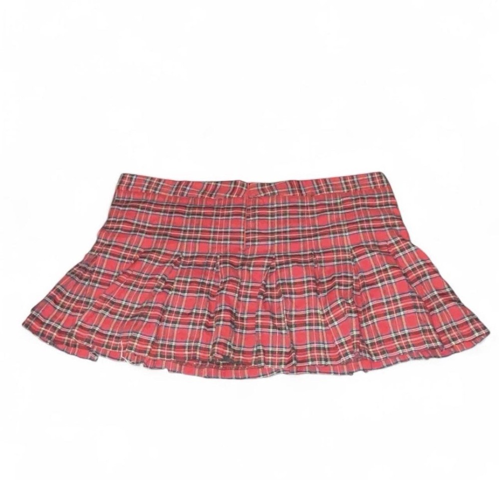Red Plaid Mini Skirt XXL (Fits Like XL) Y2K Schoolgirl Edgy Style