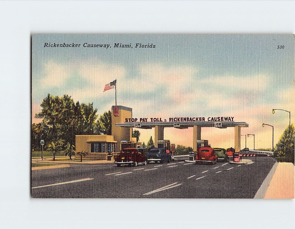 Postcard Rickenbacker Causeway Miami Florida USA