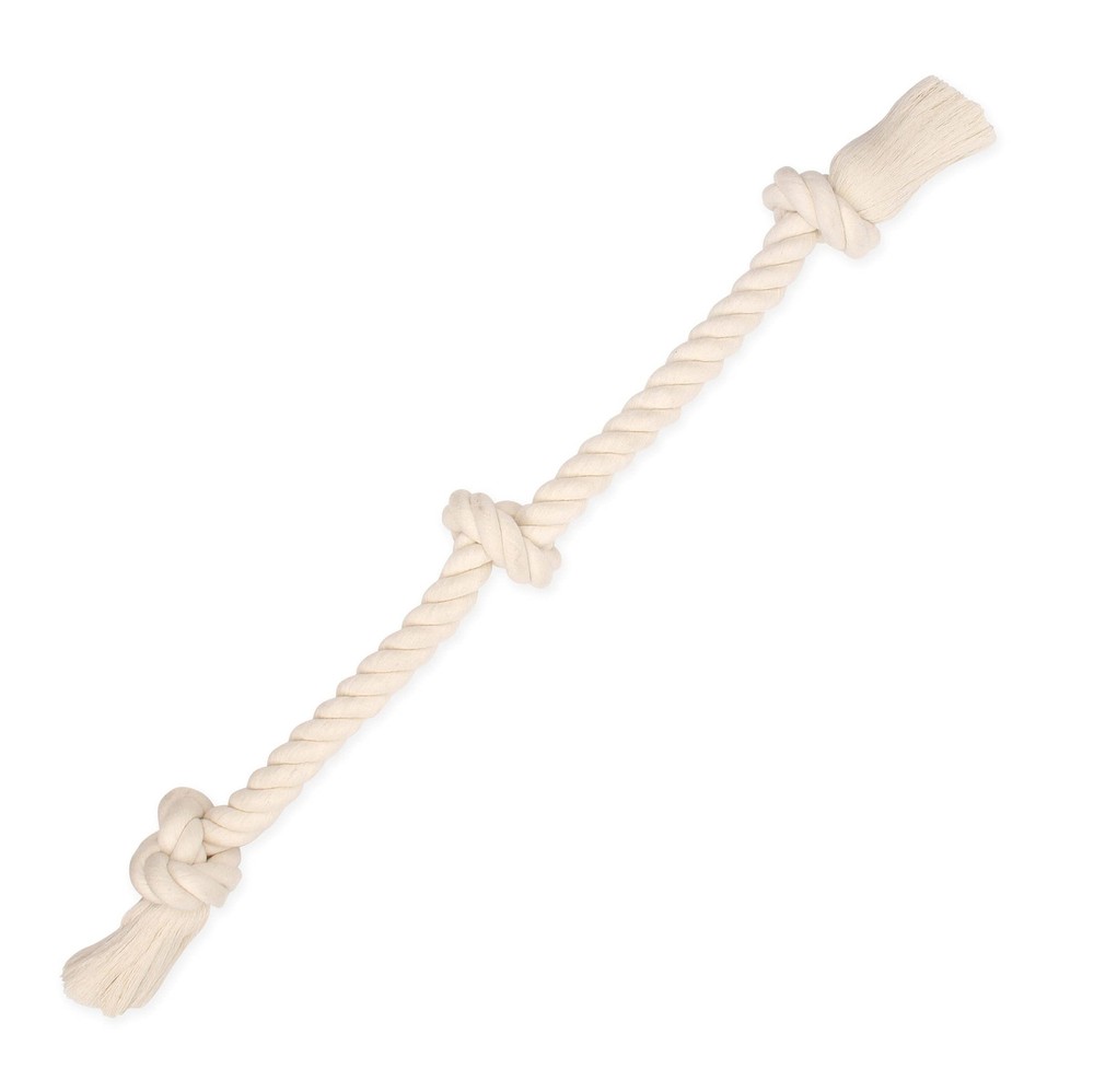 Mammoth Flossy Chews 100 Percent Natural Cotton Rope Dog Toys - Premium White...