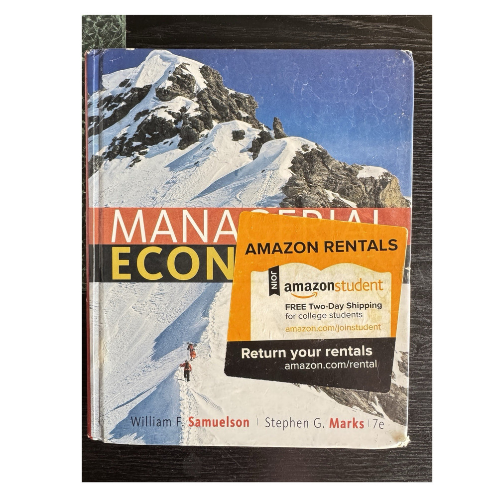 Wiley Managerial Economics 7th Edition Hardcover Textbook by Samuelson & Marks
