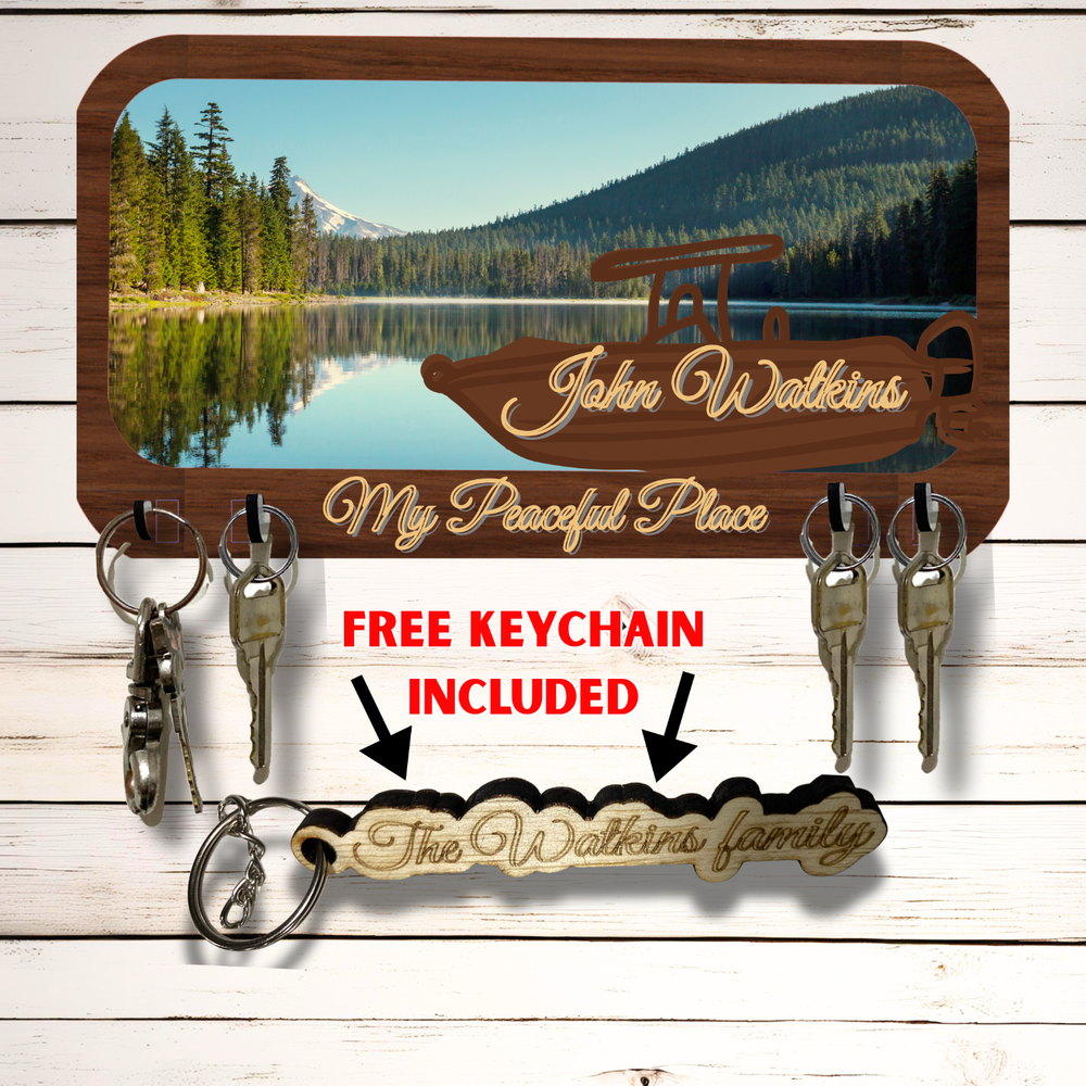 Personalized Key Holder Fishing Boat Sports Themed Gift Wall Rack  Organizer