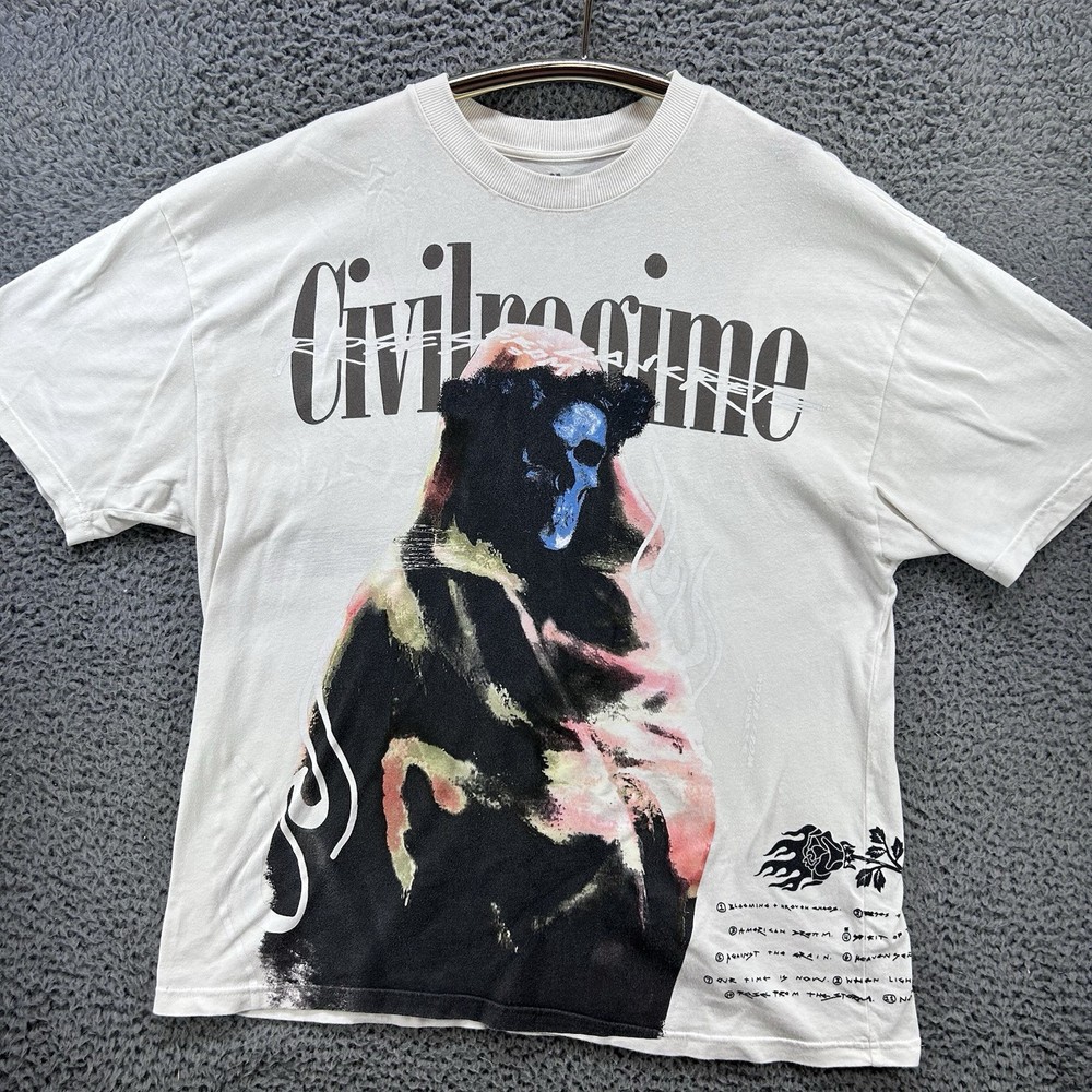 Civil Regime Oversized T Shirt Size XL 2 Sided Roses From Concrete Ashes Death