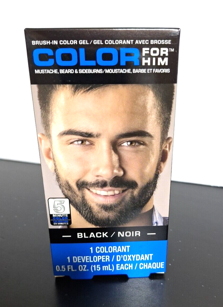 Pack of 1 Color For Him Mens Facial Hair Dye Black Mustache Beard Brush In *****