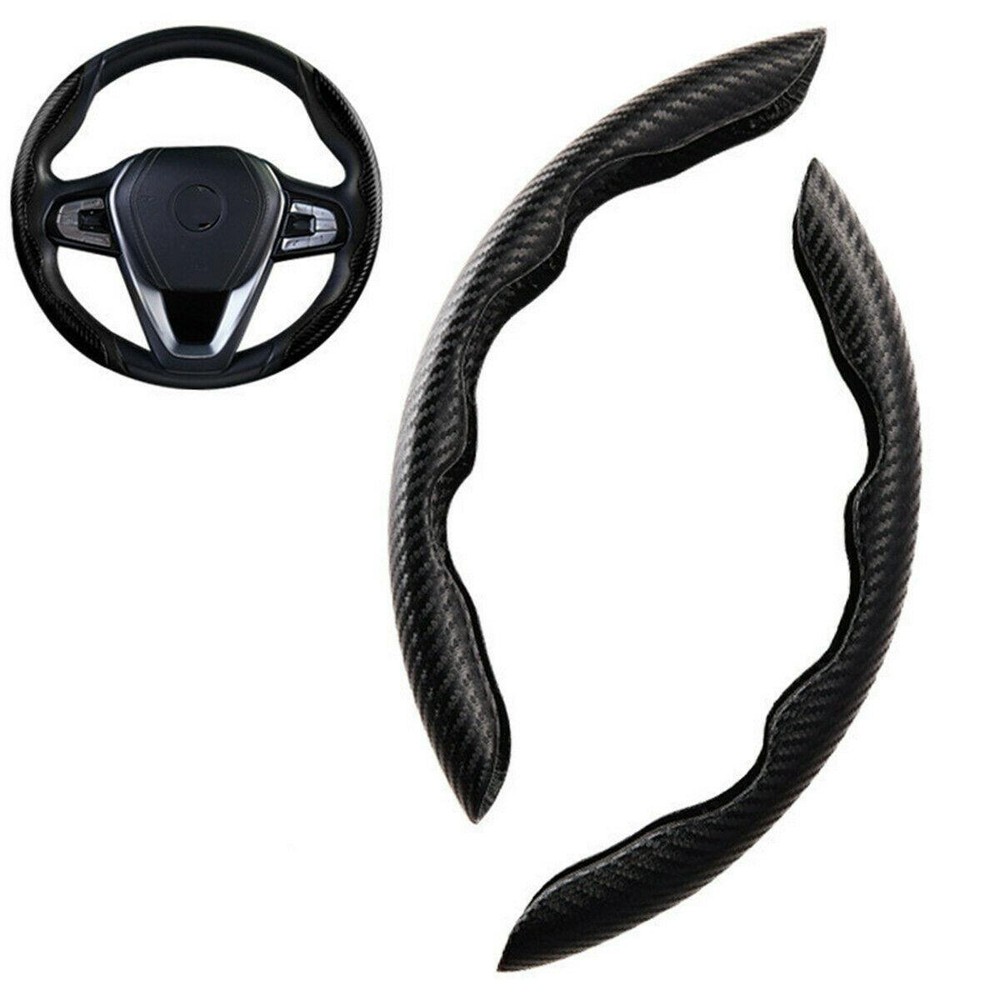 Car Steering Wheel Booster Cover Carbon Fiber Look Pattern Non-Slip Accessories