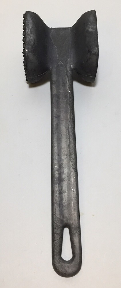 Vtg Large Aluminum Meat Tenderizer 2-Side Flat Coarse 15 Oz Pounder Mallet