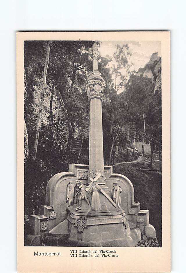 Postcard VII Station of the Via Crucis Montserrat Monastery Catalonia Spain