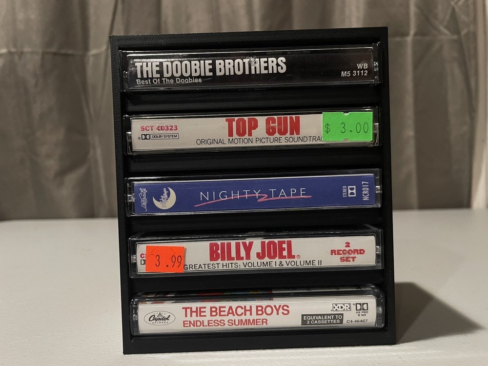 Cassette Player Storage Shelf, Audio Tape Deck Holder, Holds 5 Cassettes