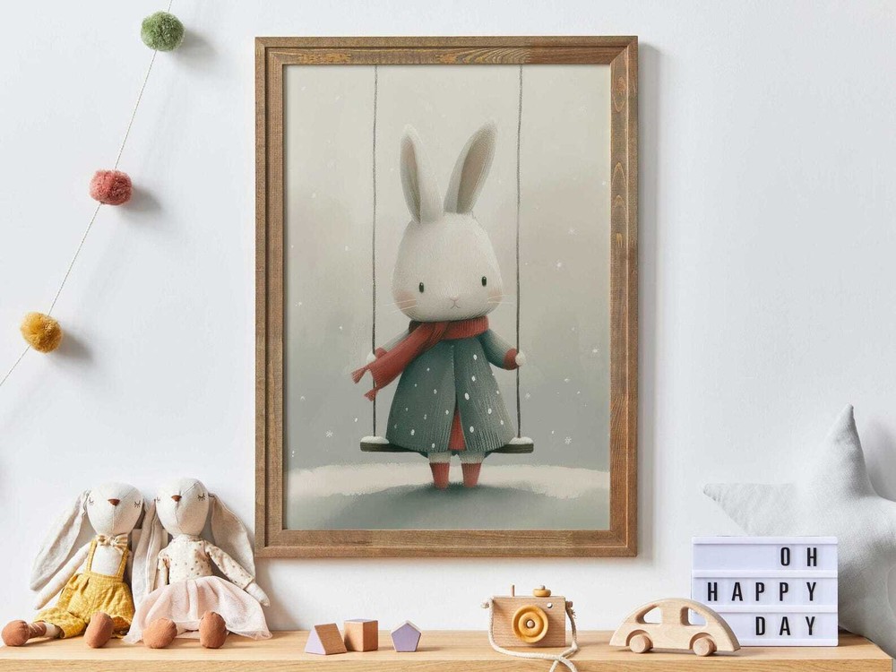 Bunny Nursery Art Animal Art For Childrens Room Cute Bunny Print Rabbit