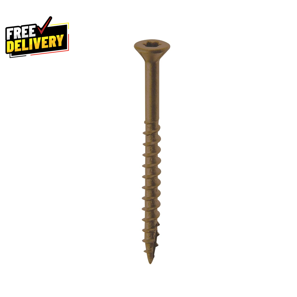 #8 x 3-Inch Brown Deck Screws - 250 Count Box