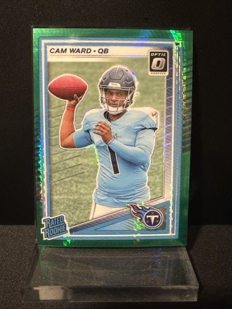 2025 Donruss Optic Cam Ward Rated Rookie Green Hyper Prizm #293 Tennessee Titans