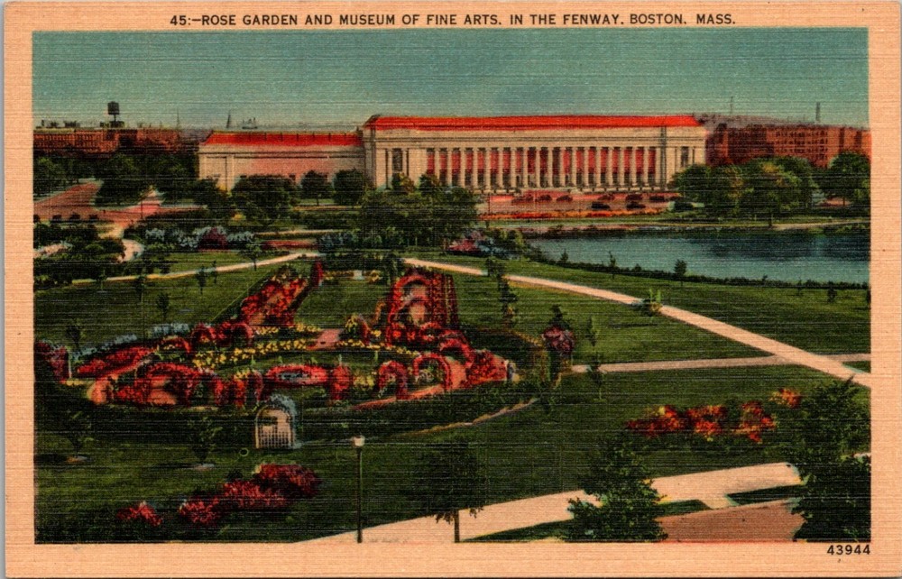 Rose Garden Museum of Fine Arts Fenway Boston Massachusetts MA Postcard