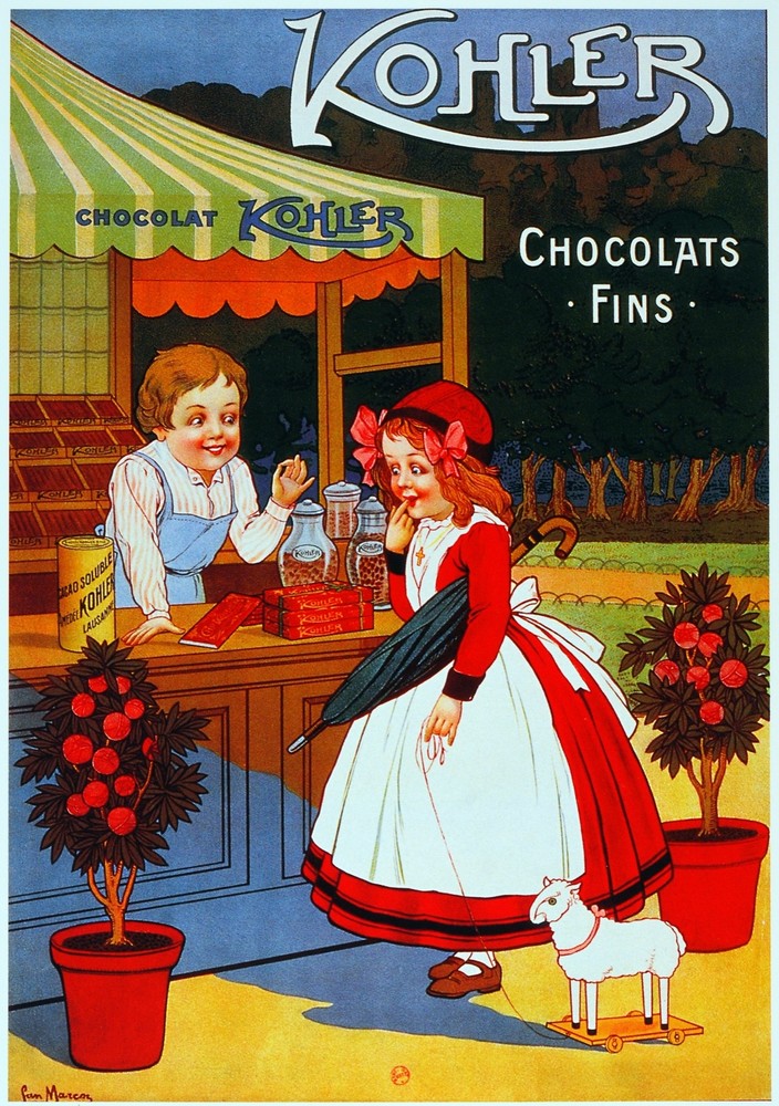 Chocolat Kholer Ad Decorative Nouveau Poster. Fine Graphic Art Design. 2952