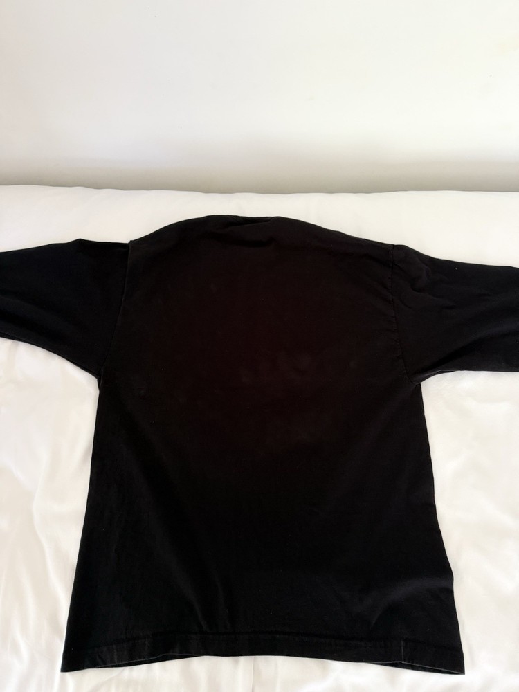 Hanes Mens Cotton Long Sleeve T  Shirt  Size Large Black