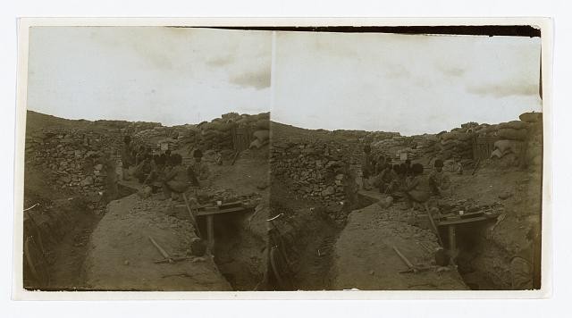 Port Arthur Russia 1905 Russian Trench Soldiers Eating Soup Siege of Eagle Nest