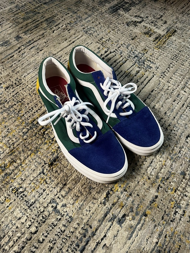 Yacht Club Vans Mens Size 10.5 Blue Yellow Red Green Old Skool Skate Shoes