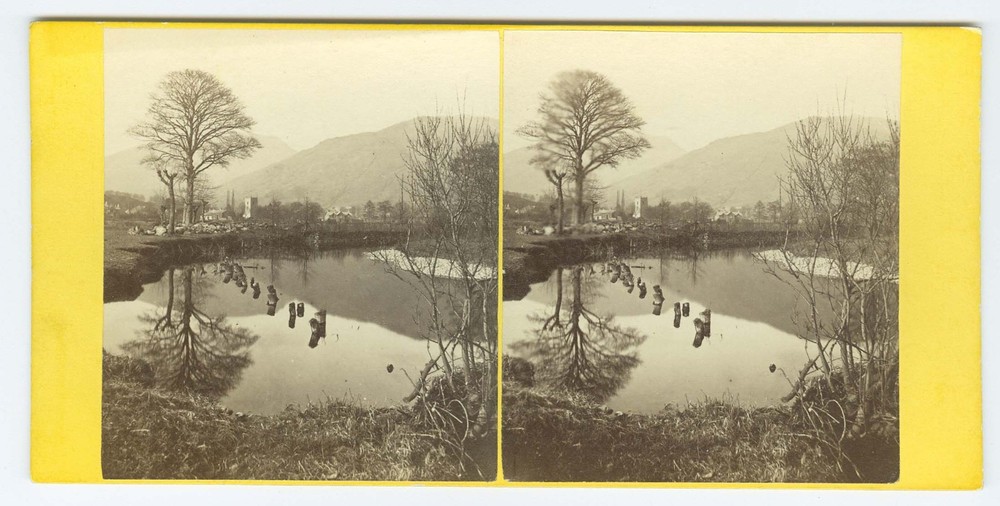 G2018~ ENGLAND – On Rothay, Grasmere 1860s Stereoview – by Carlyle