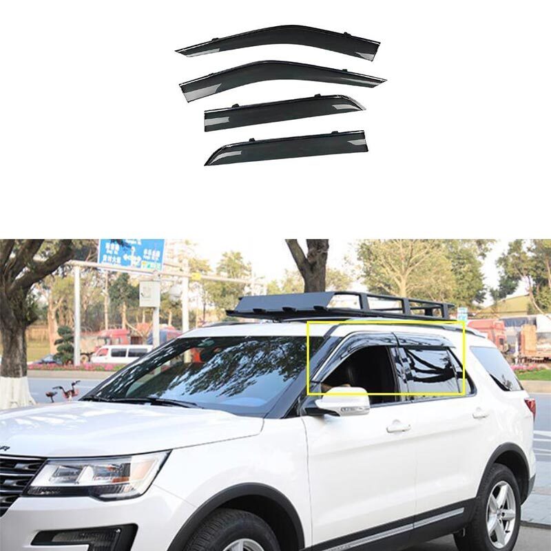 Matte Black 4PCS Window Visor Shades Sun Rain Guard For Ford Explorer 2011-2019