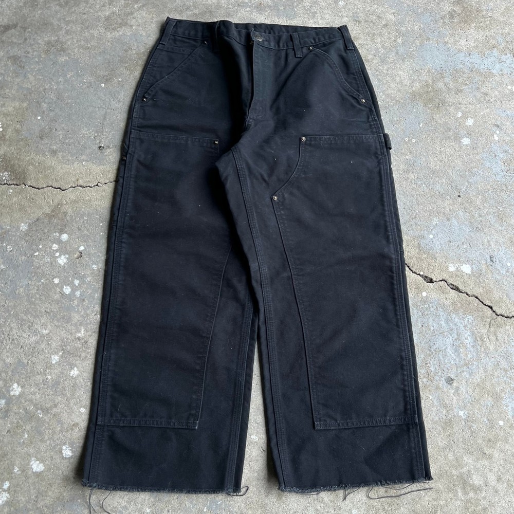 Vintage carhartt black CUT double knee work wear carpenter pants