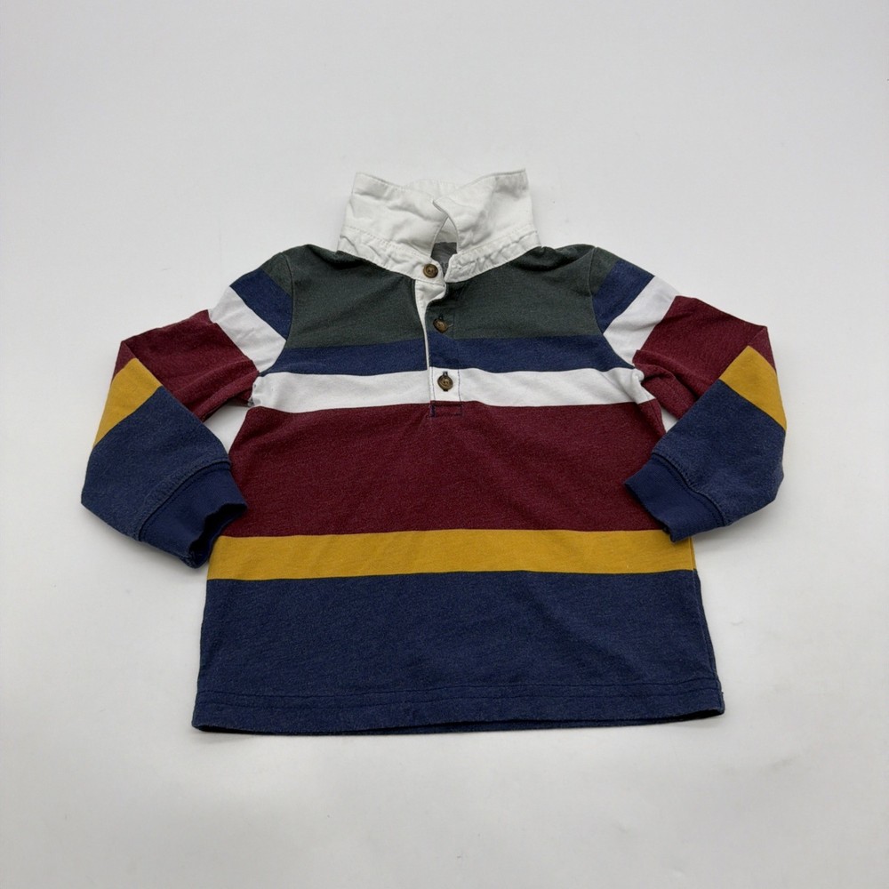 Carters Polo Ssweatshirt Toddler Boys Size 18M Striped Multicolor.#43733