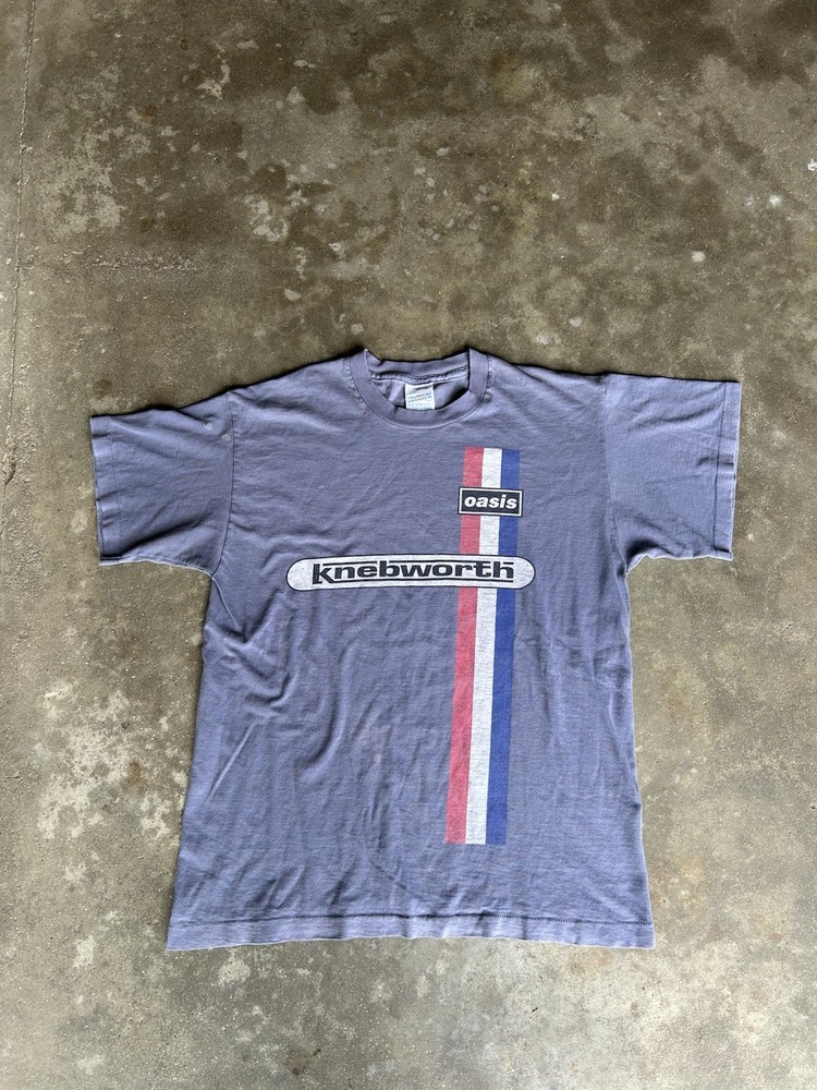 Vintage 90s Oasis Knebworth Band Concert Tour T-Shirt Size Large Single Stitch
