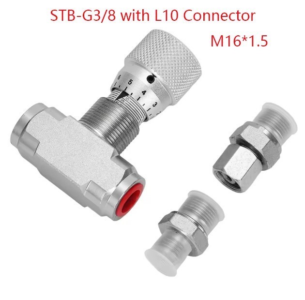 Flow Control bidirectional hydraulic restrictor valve STB-G3/8 W/L10 connector [