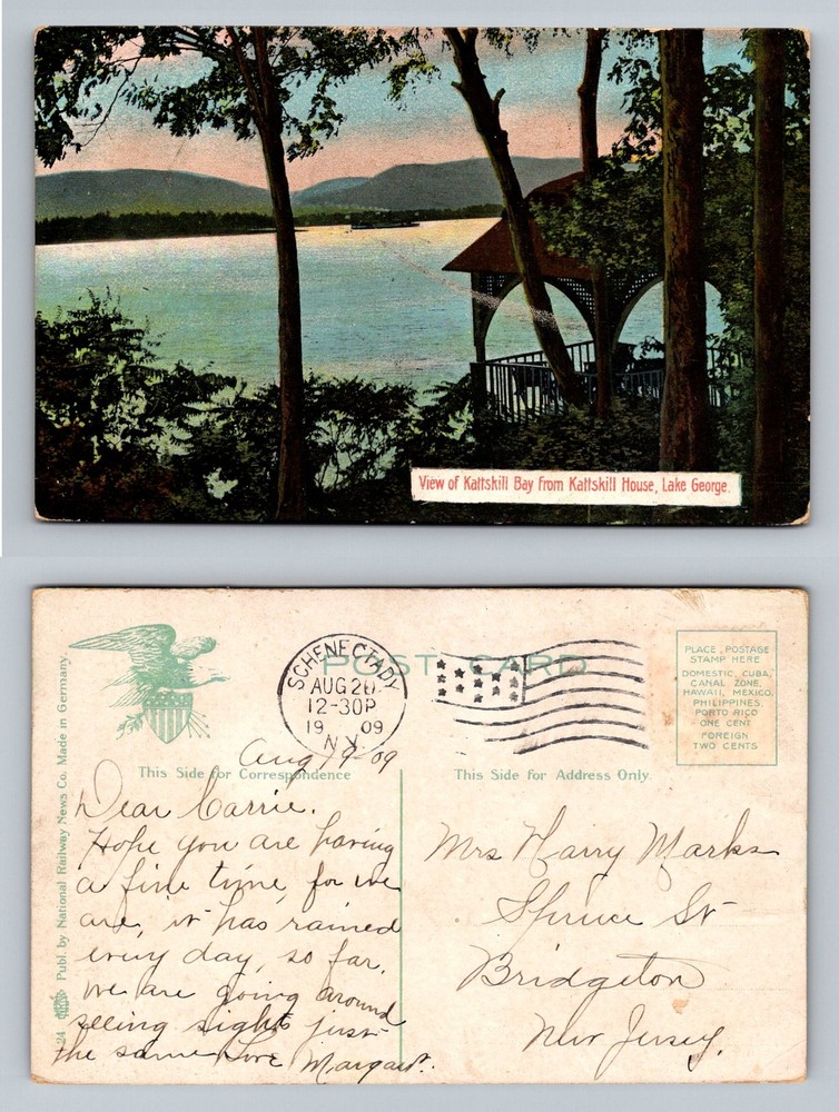 Lake George, NY-New York, Kattskill Bay From Kattskill House Vintage Postcard