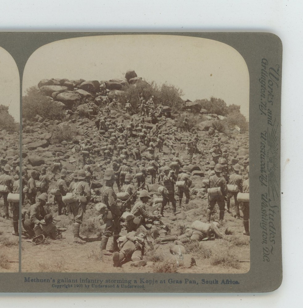 Methuen's Infantry Storm Kopje Africa Boer War Underwood Stereoview