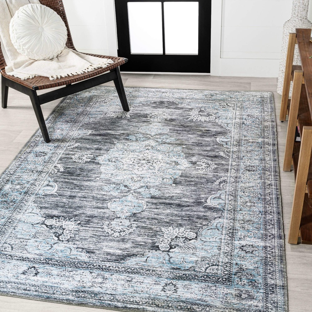 Jonathan Y Lighting WSH201-3 Washable 3x5 Chenille Border Rug