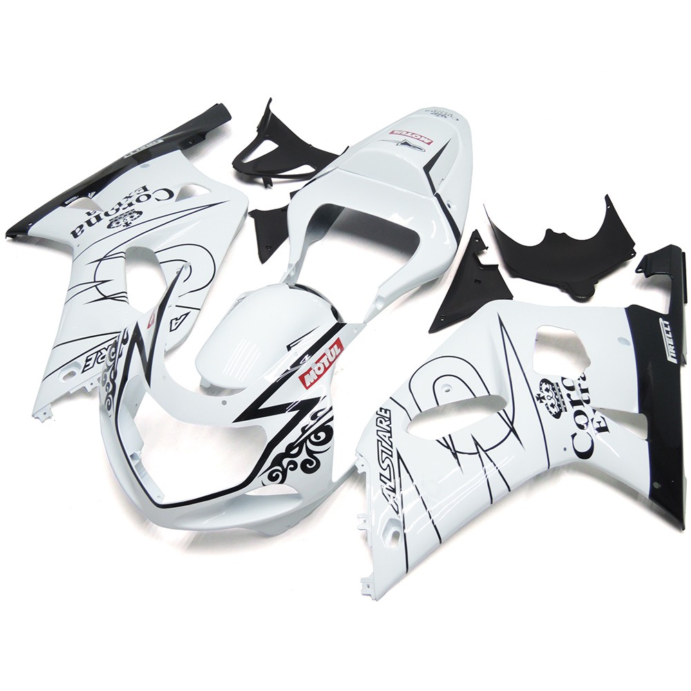 White Black Fairing Kit for Suzuki 2000-2003 GSXR600 GSXR750 Injection Bodywork