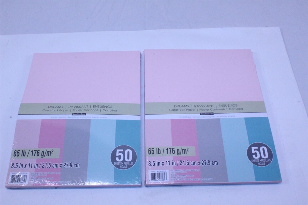 Cardstock Paper 65lb Acid Free 2 Packs Dreamy Multi Color 50 in Each 100 Sheets-image