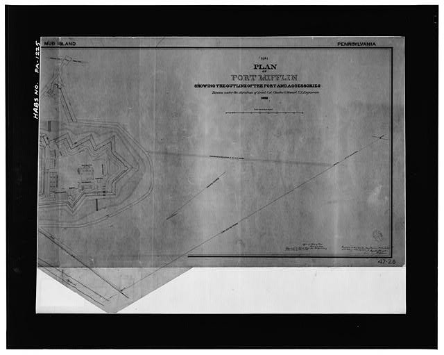 Fort Mifflin Philadelphia Pennsylvania 1868 Plan Map American Buildings Survey