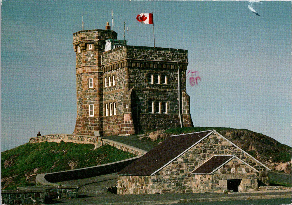 Vintage Postcard St Johns Newfoundland Canada Cabot Tower On Signal Hill