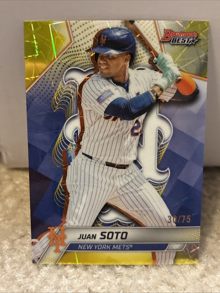 🔥ONLY /75🔥Juan Soto 2025 Bowman's Best #4 Yellow Refractor