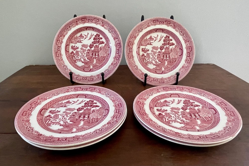 Set of 6 Johnson Bros Red Willow Bread & Butter Plates 6.25