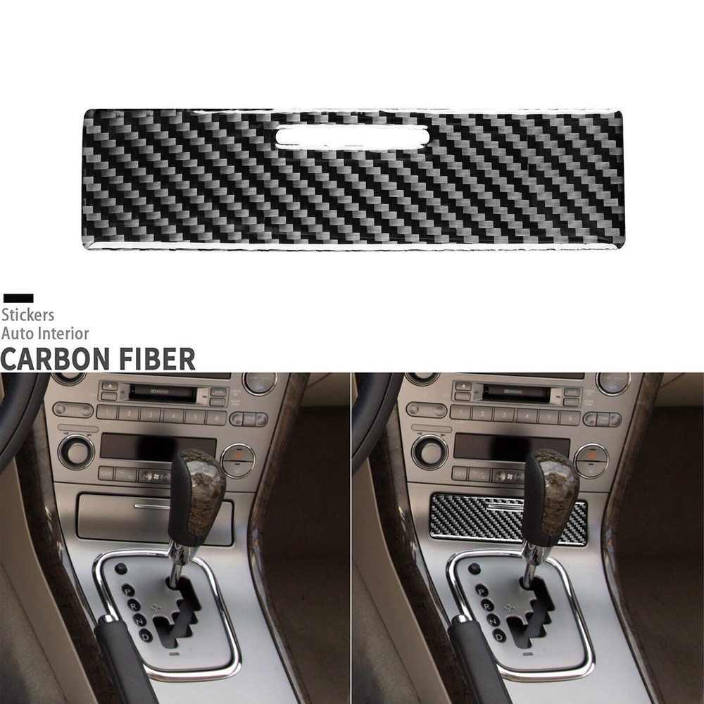 Real Carbon Fiber Gear Shift Panel Storage Cover For Subaru Legacy Outback 05-09