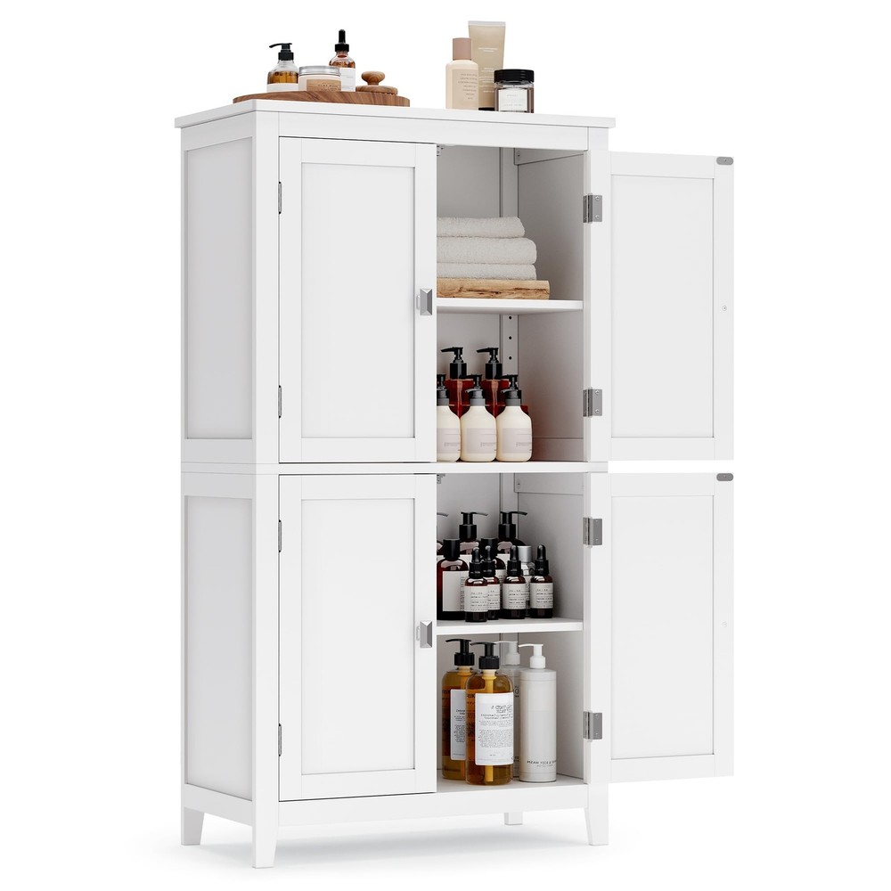 Bathroom Floor Storage Cabinet Freestanding Organizer with Shelves