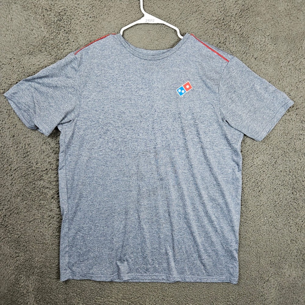 Dominos Gear Mens Large Blue Heather Short Sleeve Performance T-Shirt