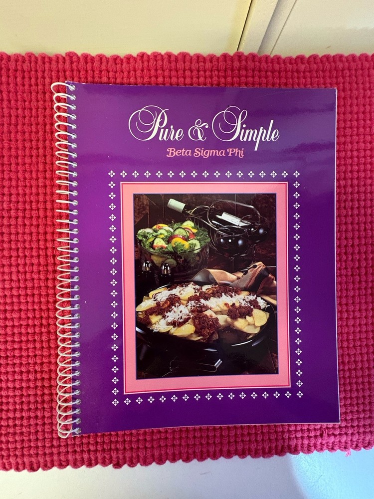 Sorority Spiral Vintage Cookbook Beta Sigma Phi Pure Simple Cooking Crafts 1994